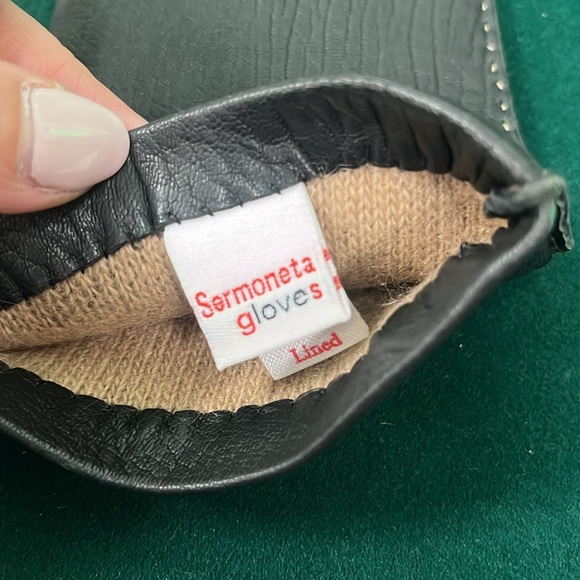 🦐 Sermoneta Cashmere Lined Leather Gloves 7 - Picture 4 of 6